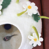 Woollyfelt Eco-Friendly Layered Floral Felt Cat Cave