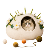 Woollyfelt Eco-Friendly Layered Floral Felt Cat Cave