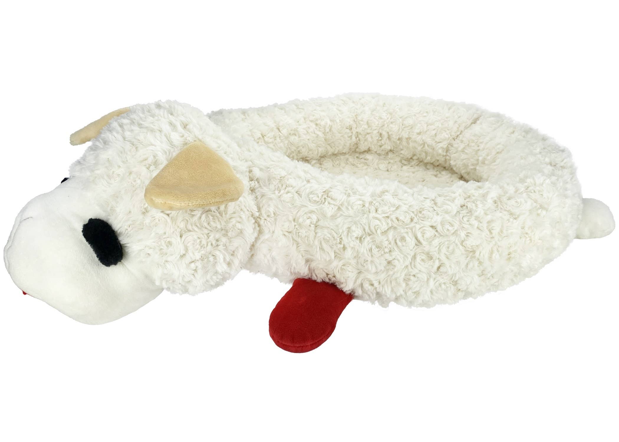 White plush toy resembling a dog on a white background