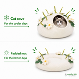 Woollyfelt Eco-Friendly Layered Floral Felt Cat Cave