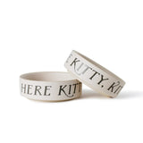 Fringe Pet Shop Here Kitty Kitty Small Stoneware Pet Bowl