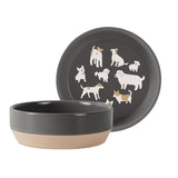 Fringe Doggos Stoneware Beveled Bowl Med