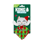 Kong Crackle toy for cats in a festive outfit on packaging