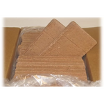 Stack of brown cardboard boxes with a clear plastic bag underneath on a white background