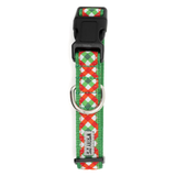 The Worthy Dog Yuletide Check Dog Collar Red/Green