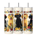 Labrador Retriever Floral Insulated Tumbler 20oz