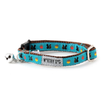 The Worthy Cat Squirrely Teal Cat Collar