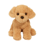 Plush dog toy on a white background
