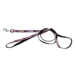 Dog leash with floral pattern on a white background