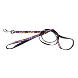Dog leash with floral pattern on a white background