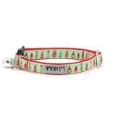 Cat collar with Christmas tree pattern on a white background