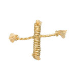 Gold rope toy on a white background