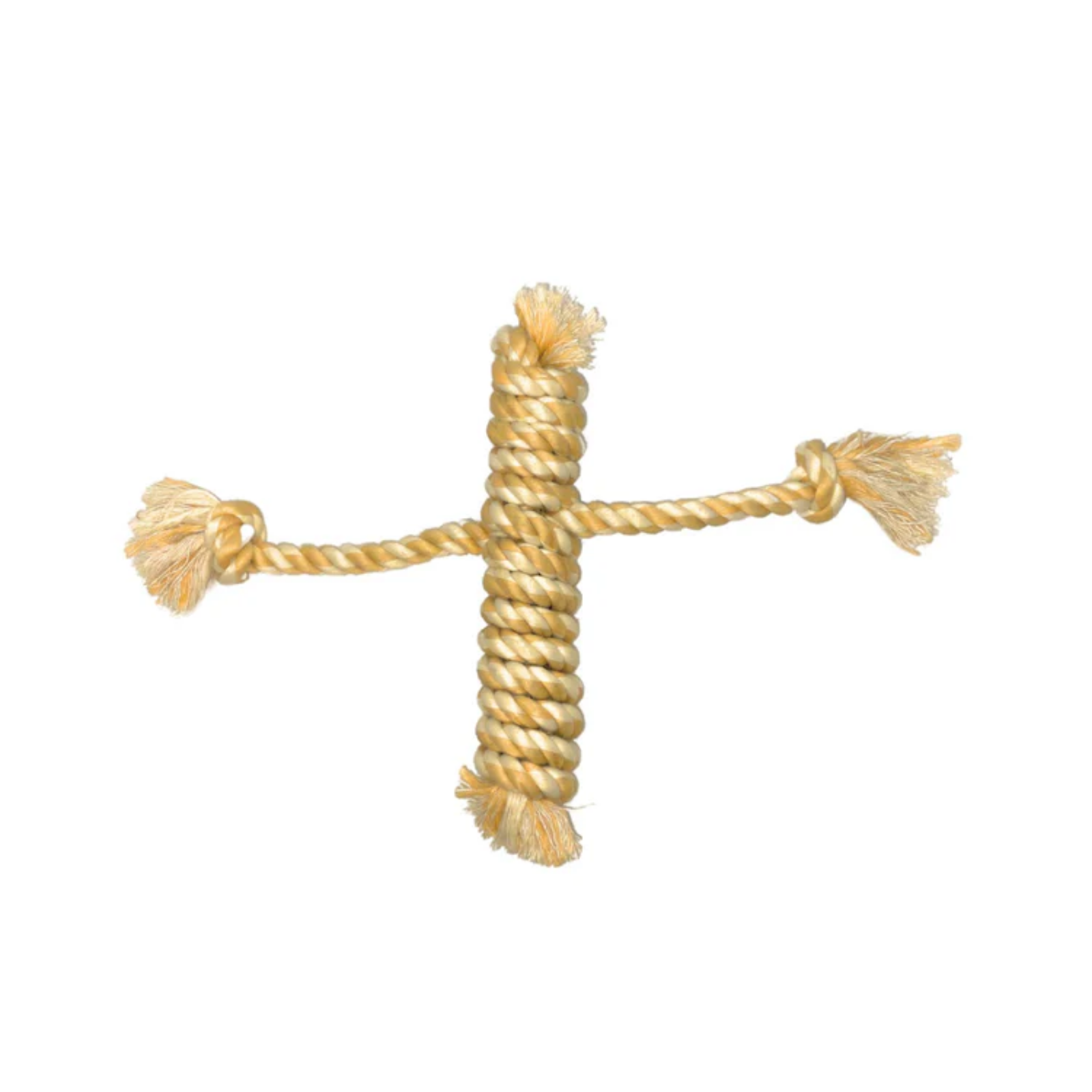 Gold rope toy on a white background