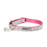The Worthy Cat Watercolor Floral Cat Collar Teal