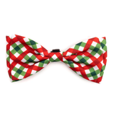 The Worthy Dog Yuletide Check Bow Tie Red/Green