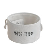 Foldable Canvas Basket Dog Toys Pawprint Design