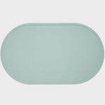 Rectangular light green cushion on a white background