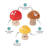 Fringe Shrooming Plush Dog Toy 3pk