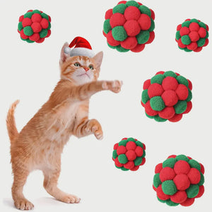 Holiday Pom Pom Cat Toy