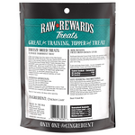 Raw Rewards Treats packaging with text and branding on a white background