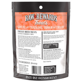 Raw Rewards Treats packaging with orange and black design