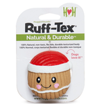 HuggleHounds Ruff-Tex Natural & Durable dog toy in its retail packaging, featuring a cupcake-themed textured toy with a red frosting top, white frosting, and a brown cake base with a smiling face.