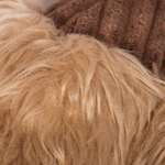 Close-up of brown and beige yarn