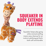 Giraffe-shaped toy with a KONG logo on a white background