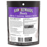 Raw Rewards Treats packaging with purple label on a white background