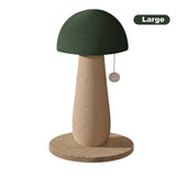 Green Mushroom Cat Scratching Post with Interactive Ball Toy