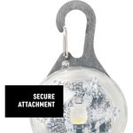 Light with a carabiner attachment on a white background