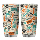 Woof & Paw Prints Stainless Steel Tumbler 20oz