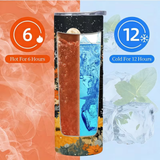 Black Cat Under Moonlight & Flowers Insulated Tumbler 20oz