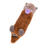 Plush dog toy shaped like a cat with a purple paw, featuring the ZippyPaws brand, on a white background.