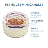 Pet House Mini Candle with label and text on a white background
