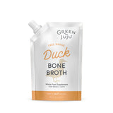 Green Juju Free Range Duck Bone Broth package on a white background
