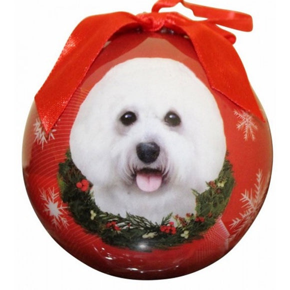 Bichon Frise Christmas Ball Ornament