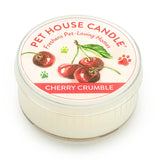 Pet House Candle in Cherry Crumble flavor on a white background