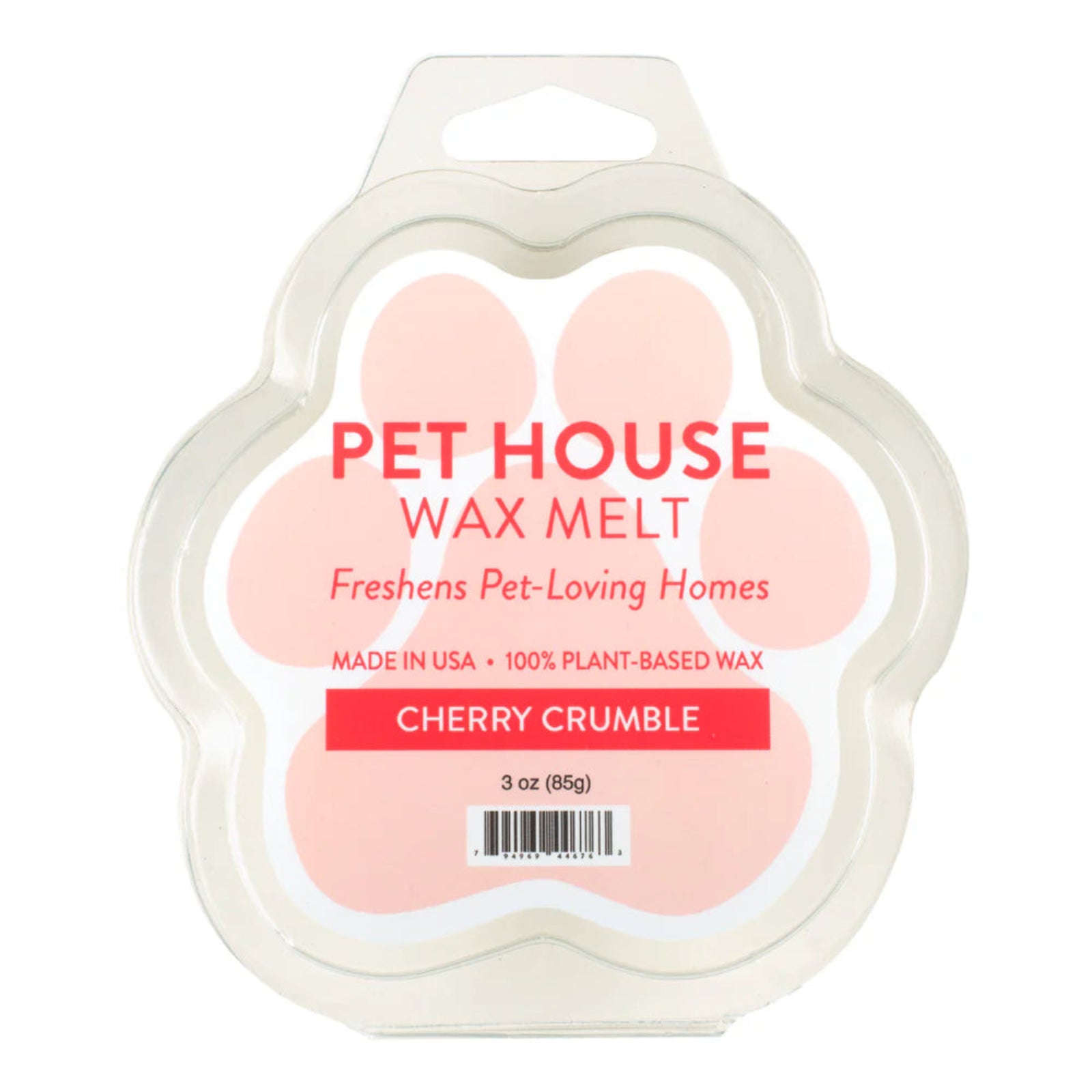 Pet House Wax Melt packaging with paw design on a white background