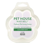 Pet House Wax Melt packaging with 'Cucumber Mint' flavor on a white background