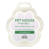 Pet House Wax Melt packaging with 'Cucumber Mint' flavor on a white background