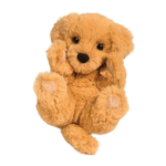 Plush dog toy on a white background