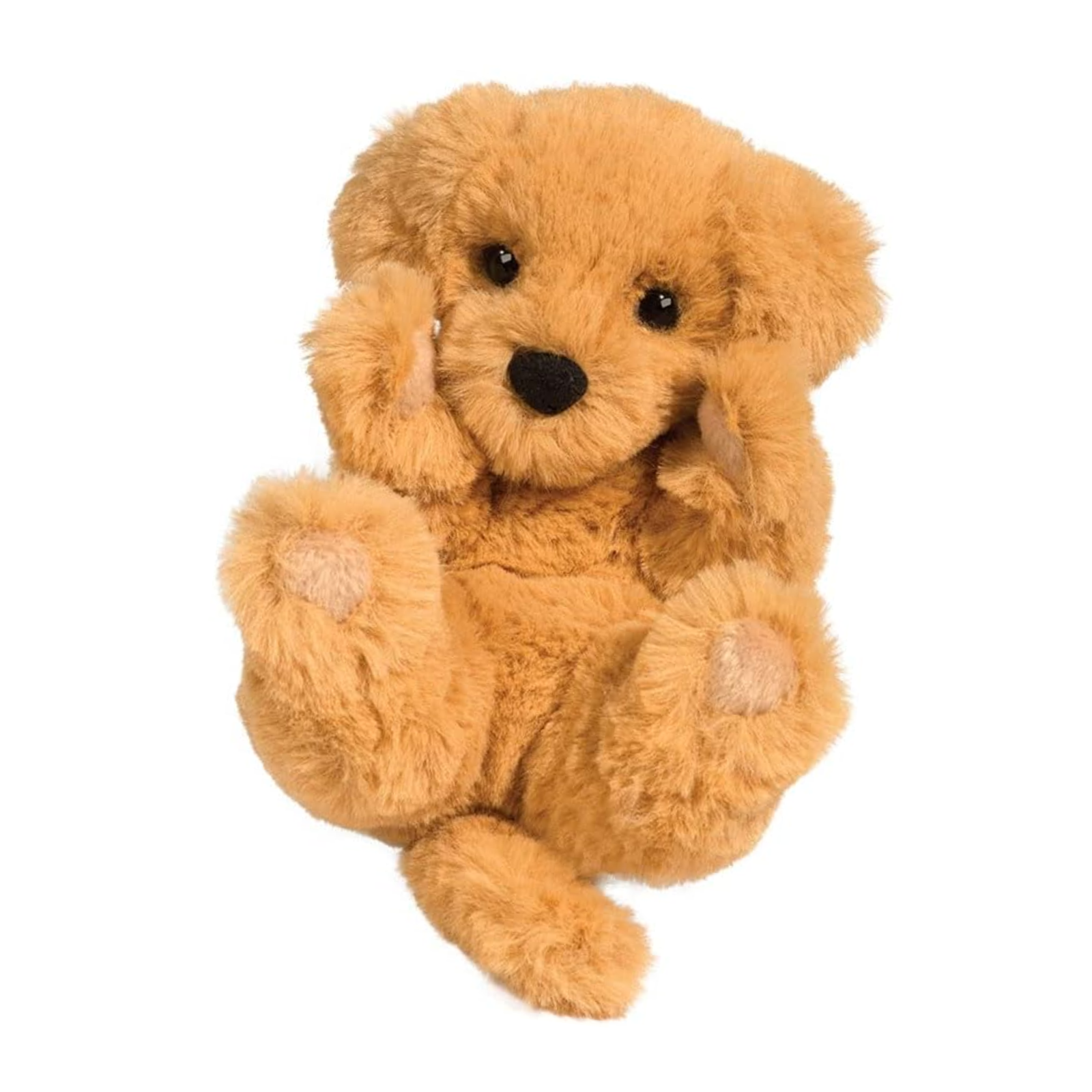 Plush dog toy on a white background