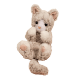 Plush toy cat sitting on a white background