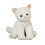 White plush cat toy on a white background