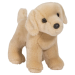 Plush toy dog on a white background