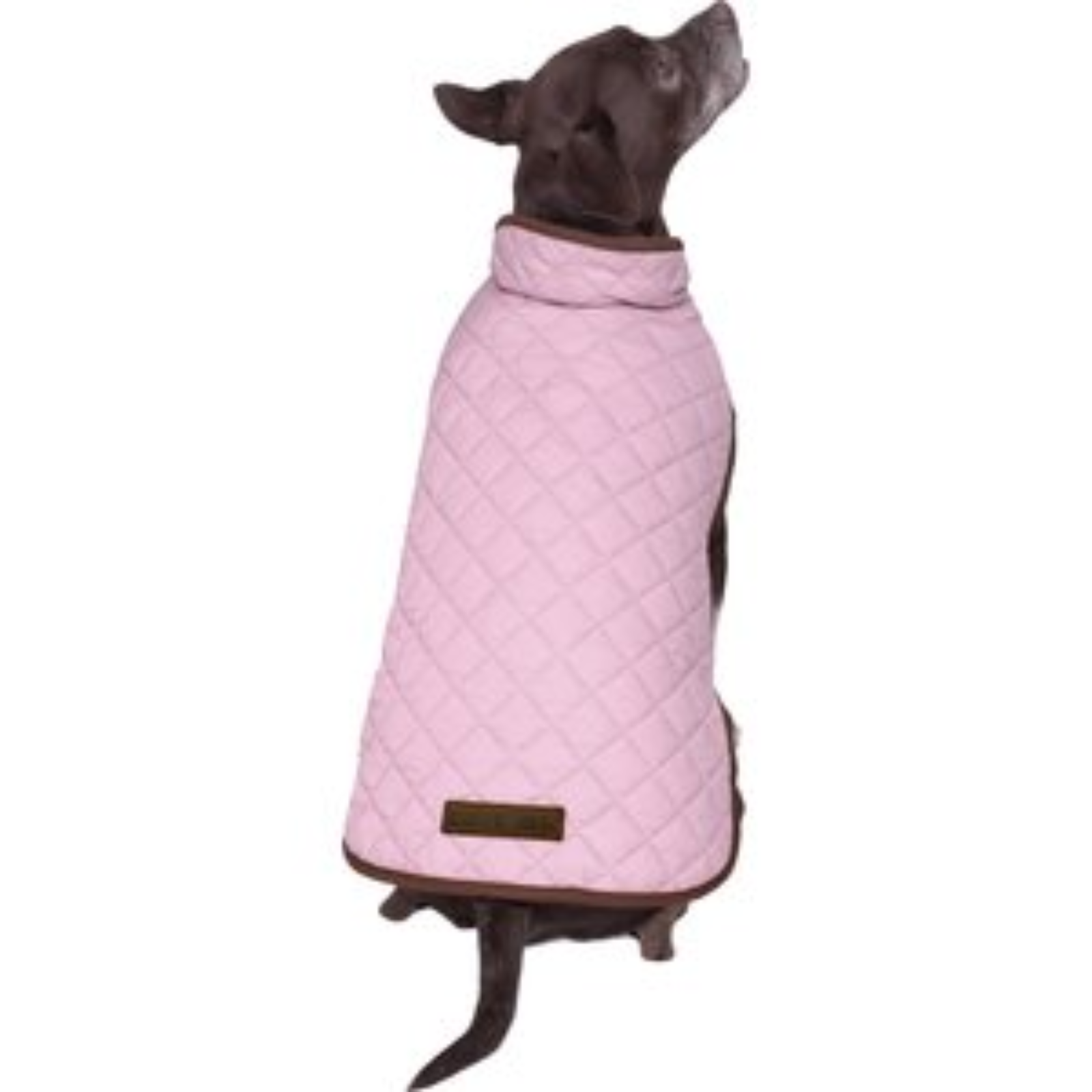 Pink Quilted Windbreaker Dog Coat in a Dusty Pink Color
