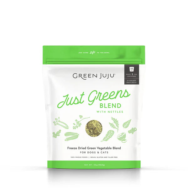 Green Juju Just Greens Blend package on a white background