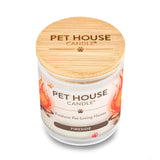 Pet House Candle with wooden lid on a white background