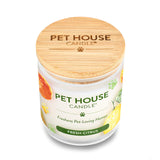 Pet House Candle with a wooden lid on a white background